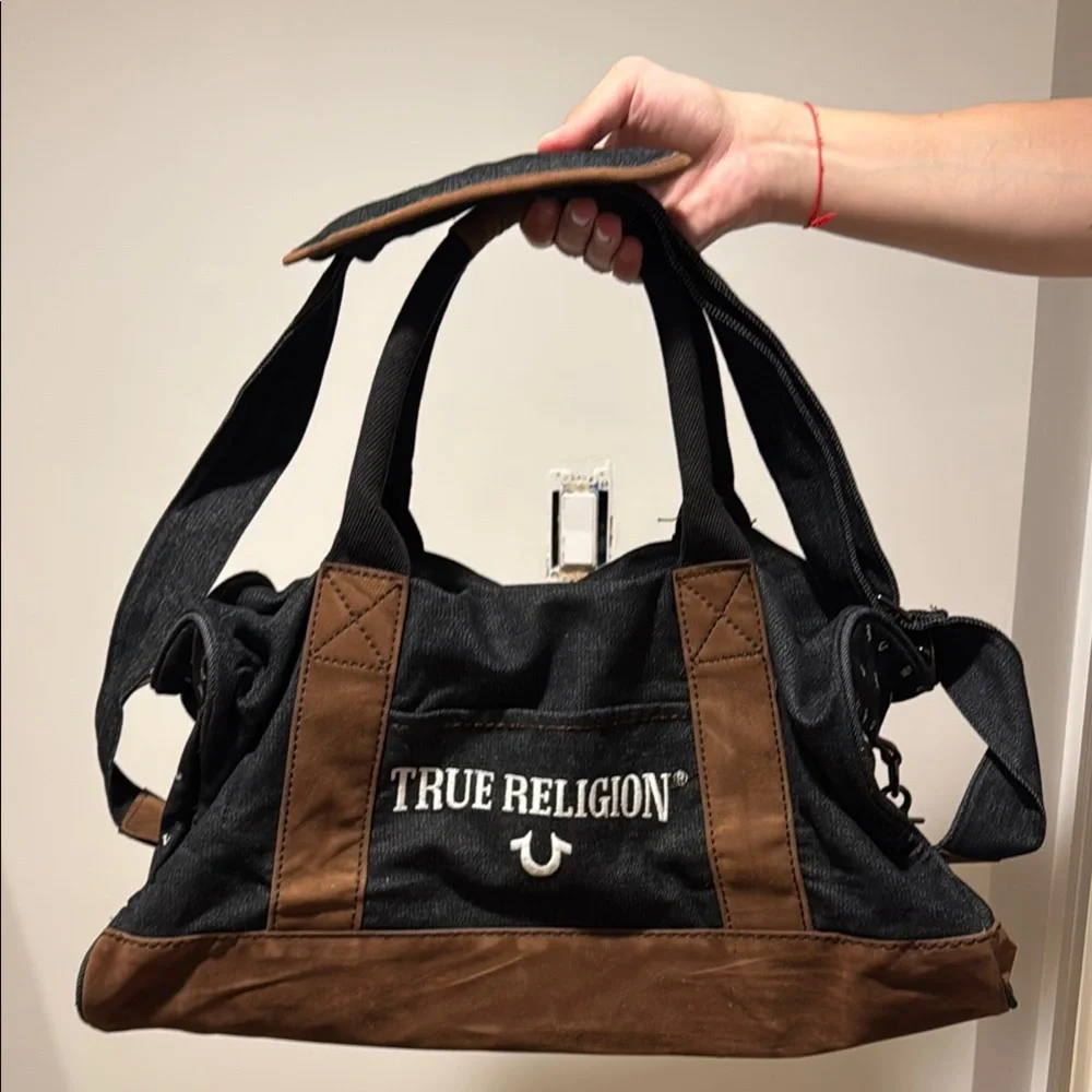 Brand New True Religion Black and Brown Duffel Bag